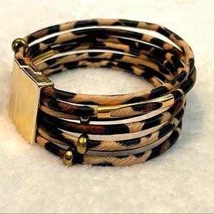 Cheetah leopard print bracelet bundle